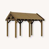 Douglas zadeldak Sallinge XL1 | douglas groen geïmpregneerd | 447x344 cm