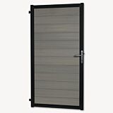 Tuindeur composiet Velufence | light grey | zwart aluminium