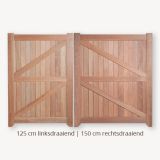 Dichte poort | Dubbele deuren | 150 cm | 125 cm