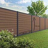 Tuinscherm Velufence | ipé brown | aluminium palen