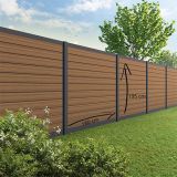 Tuinscherm Velufence | teak brown | aluminium palen