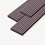 Duofuse vlonderplank Ribbel | Massief | Wenge Brown | 14 cm