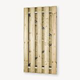 Tuindeur solide vuren | gem. doorkijk | zwart frame