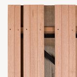 Tuindeur Solide hardhout | gem. doorkijk | zwart frame