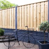 Onderplaat schutting | rotsmotief antraciet | 26 cm