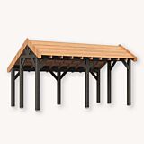 Douglas kapschuur Linge XL2 | zwart douglas | 547x344 cm