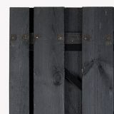 Tuindeur solide zwart grenen gem. doorkijk | zwart frame