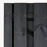 Tuindeur solide zwart grenen gem. doorkijk | zwart frame
