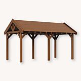 Overkapping zadeldak Sallinge XL2 | douglas bruin geïmpregneerd | 547x344 cm