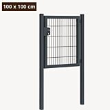 Dubbelstaafmat poort antraciet