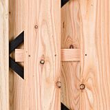Tuindeur Solide douglas | gem. doorkijk | zwart frame