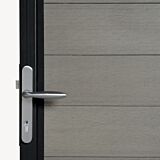 Tuindeur composiet Velufence | light grey | zwart aluminium