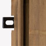 Tuindeur Solide bruin grenen gem. doorkijk | zwart frame