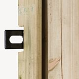 Tuindeur solide vuren | gem. doorkijk | zwart frame