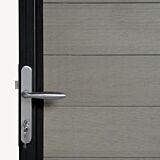 Tuindeur composiet Velufence | light grey | zwart aluminium