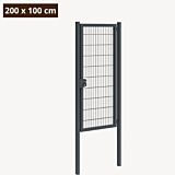 Dubbelstaafmat poort antraciet