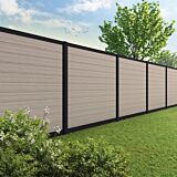 Velufence composiet schutting | Fiberdeck light grey | zwart aluminium