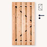 Tuindeur Solide douglas | gem. doorkijk | zwart frame