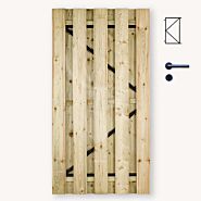Tuindeur solide vuren | gem. doorkijk | zwart frame