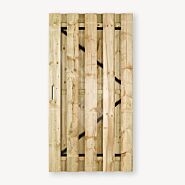 Tuindeur solide grenen | gem. doorkijk | zwart frame