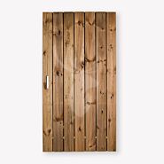 Tuindeur Privacy bruin grenen geen doorkijk | verzinkt frame