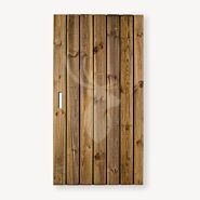 Tuindeur Privacy bruin grenen geen doorkijk | zwart frame