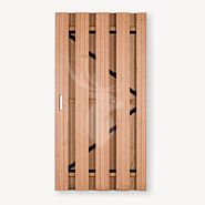 Tuindeur Solide hardhout | gem. doorkijk | zwart frame