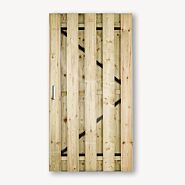 Tuindeur solide vuren | gem. doorkijk | zwart frame