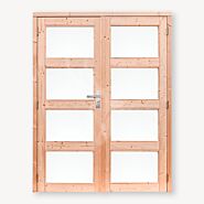 Tuinhuis deur dubbel | melkglas