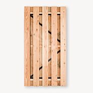 Tuindeur Solide douglas | gem. doorkijk | zwart frame