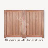 Dichte poort | Dubbele deuren | 125 cm | 125 cm