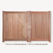 Dichte poort | Dubbele deuren | 150 cm | 125 cm