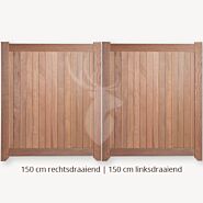 Dichte poort | Dubbele deuren | 150 cm | 150 cm