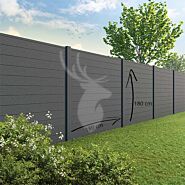 Tuinscherm Velufence | graphite black | composiet palen