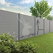 Tuinscherm Velufence | stone grey | composiet palen