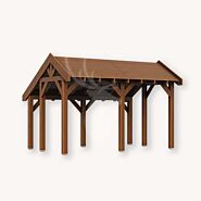 Douglas kapschuur Linge XL1 | douglas bruin geïmpregneerd | 447x344 cm