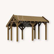 Douglas kapschuur Linge XL1 | douglas groen geïmpregneerd | 447x344 cm