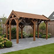 Douglas kapschuur Linge XL1 | douglas bruin geïmpregneerd | 447x344 cm