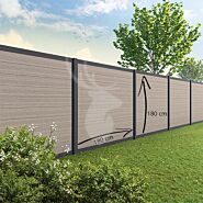 Tuinscherm Velufence | light grey | aluminium palen