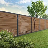 Tuinscherm Velufence | teak brown | aluminium palen