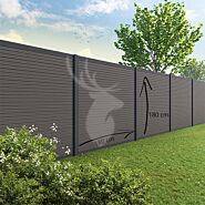 Tuinscherm Velufence | dark grey triple | aluminium palen