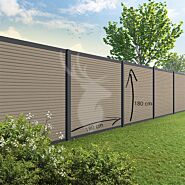 Tuinscherm Velufence | light grey triple | aluminium palen