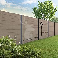 Tuinscherm Velufence | wengé brown | aluminium palen