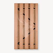 Tuindeur solide hardhout | gem. doorkijk | zwart frame
