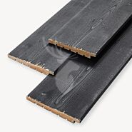 Vuren Zweeds rabat | zwart | 14,-2,8x19,5 cm | met krimpgroeven