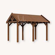 Douglas zadeldak Sallinge XL1 | douglas bruin geïmpregneerd | 447x344 cm