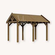 Douglas zadeldak Sallinge XL1 | douglas groen geïmpregneerd | 447x344 cm