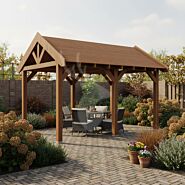 Douglas zadeldak Sallinge XL1 | douglas bruin geïmpregneerd | 447x344 cm