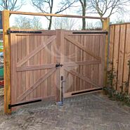 Dichte poort | Dubbele deuren | 150 cm | 125 cm