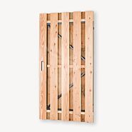 Tuindeur Solide douglas | gem. doorkijk | zwart frame